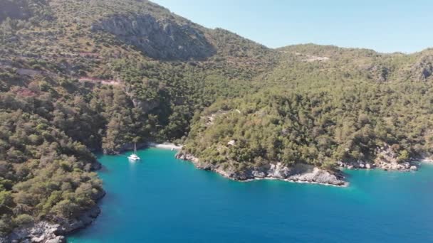 Drohnenblick Auf Küste Und Buchten Der Nähe Von Oludeniz Likya — Stockvideo
