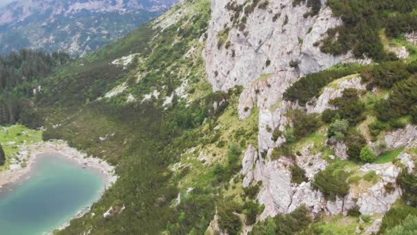 Aerial Drone View Jablan Jezero Mountains Durmitor Montenegro Tourist Attraction — Stock Video