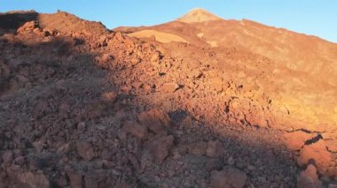 Aerial view of Teide volcano lava field, Tenerife, Canary islands, Spain.