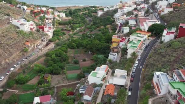 Drone Antenn Utsikt Över Typiska Teneriffa Byn San Andres Kanarieöarna — Stockvideo