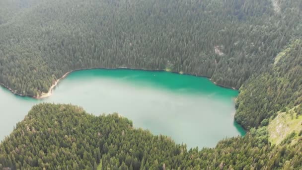 Vue Aérienne Lac Crno Jezero Black Dans Parc National Durmitor — Video