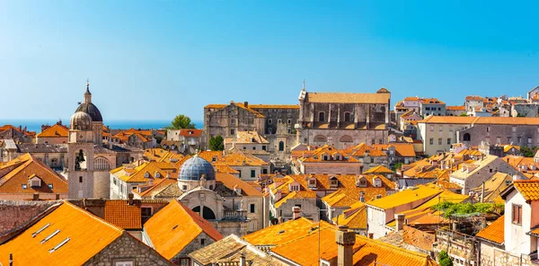 Panorama Dubrovnik Oude Binnenstad Daken Toeristische Attractie Europa Kroatië — Stockfoto