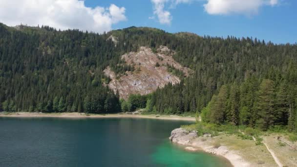 Karadağ Durmitor Ulusal Parkı Ndaki Kara Göl Havadan Görünüşü Zabljak — Stok video