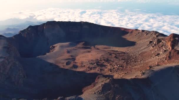 Sunset Pico Viejo Volcano Crater Seen Mount Teide Tenerife Canary — Stock video