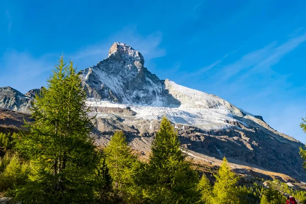 Amanecer Cumbre Matternhorn Montaña Más Famosa Más Alta Los Alpes — Foto de Stock