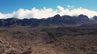 Aerial view of Teide volcano lava field, Tenerife, Canary islands, Spain.