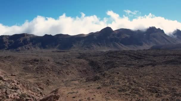 Aerial View Teide Volcano Lava Field Tenerife Canary Islands Spain — Video Stock