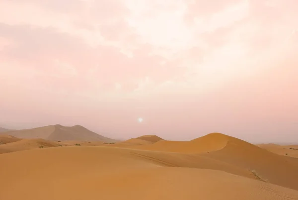 Majestic Beautiful Scene Merzouga Dunes Sahara Desert Morocco — Stock Photo, Image
