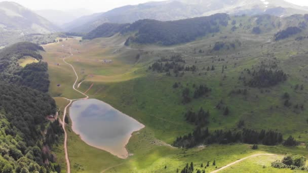 Malowniczo Zielona Góra Jezioro Parku Narodowym Biogradska Góra Turystyka Piesza — Wideo stockowe