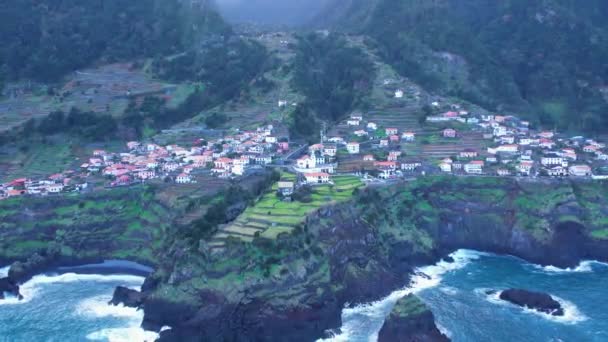 Vista Aérea Das Ilhas Seixal Madeira Portugal Vasta Camada Vegetação — Vídeo de Stock
