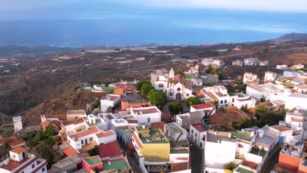 Ostrovní Města Tenerife Chio Barevná Městská Krajina Stopovací Dron — Stock video