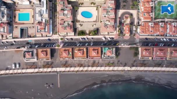 Filmagem Férias Resort Turístico Com Hotéis Hotéis Piscinas Praia Mar — Vídeo de Stock