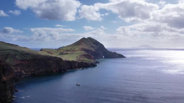 Vista Aérea Ponta São Lourenco Ilha Madeira Portugal Bela Paisagem — Vídeo de Stock
