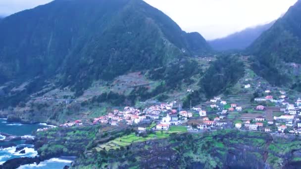 Luftaufnahme Der Seixal Madeira Inseln Portugal Riesige Vegetationsschicht Die Die — Stockvideo