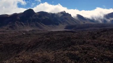 Aerial view of Teide volcano lava field, Tenerife, Canary islands, Spain.