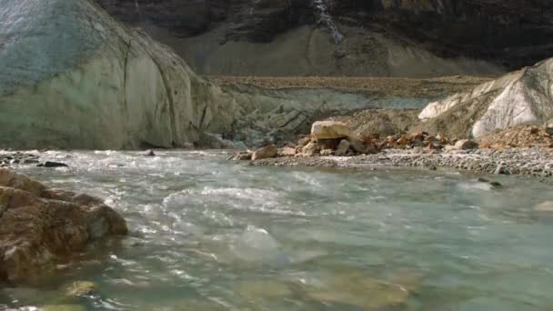 Закрыть Ручей Пресной Воды Родниковых Горах — стоковое видео