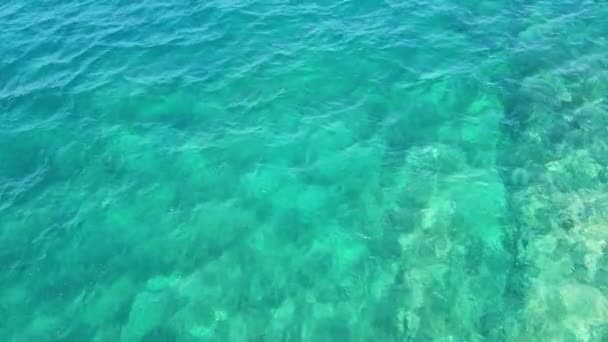 Vue Aérienne Dessus Des Vagues Mer Turquoise Fond Motif Petites — Video