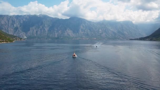 Pemandangan Panorama Udara Teluk Kotor Atau Boka Kotorska Resor Wisata — Stok Video