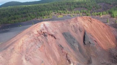 Teide Ulusal Parkı, Tenerife, Kanarya Adaları, İspanya 'da volkan kraterinde gün batımı