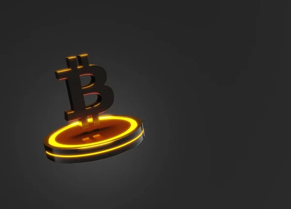 Bitcoin Futuristic Crypto Design Backdrop Template Digital Money Digital Gold — Stock Photo, Image