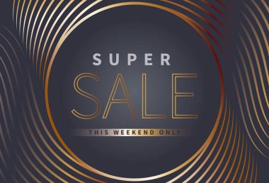 Zarif satış vektör arkaplanı, siyah vektör arkaplan altın, teklif ve özel satış