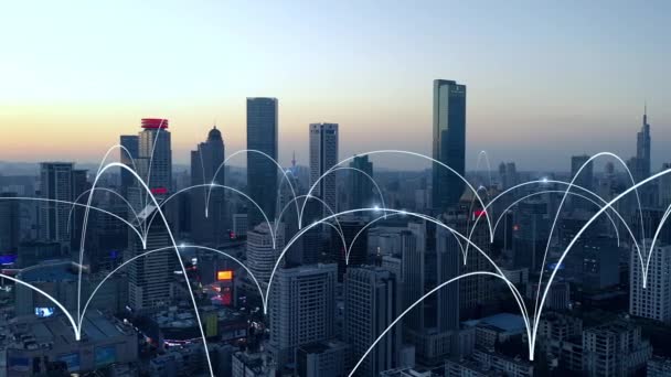 智能城市和通信网络的概念 — 图库视频影像