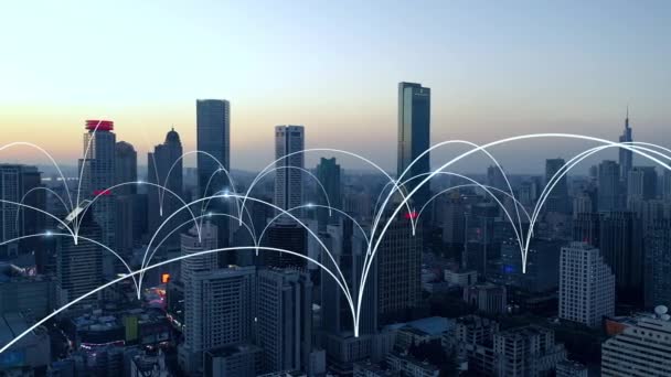 Smart City Communication Network Concept — Stock Video