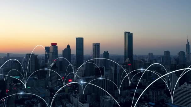 智能城市和通信网络的概念 — 图库视频影像