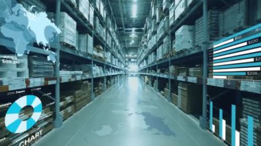 footage of modern warehouse for business background