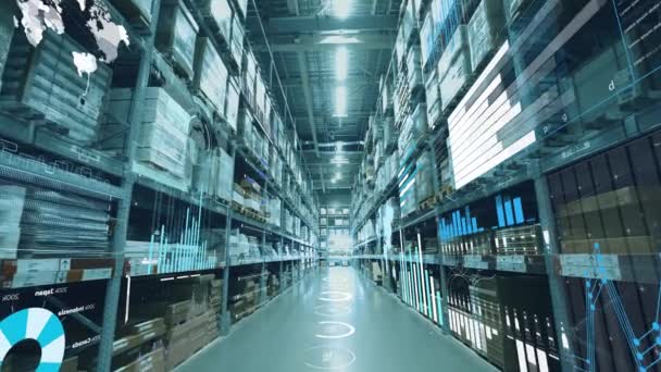 Footage Modern Warehouse Business Background — Wideo stockowe