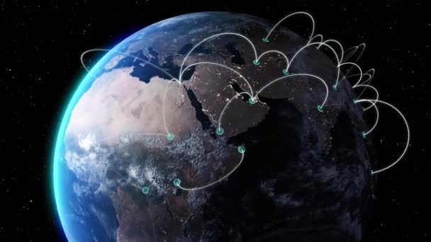 Footage Earth Globe Data Analytics Style Hud Big Data Cyber — 비디오