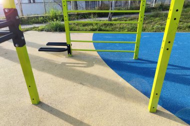 empty sports ground in the park on a sunny day.