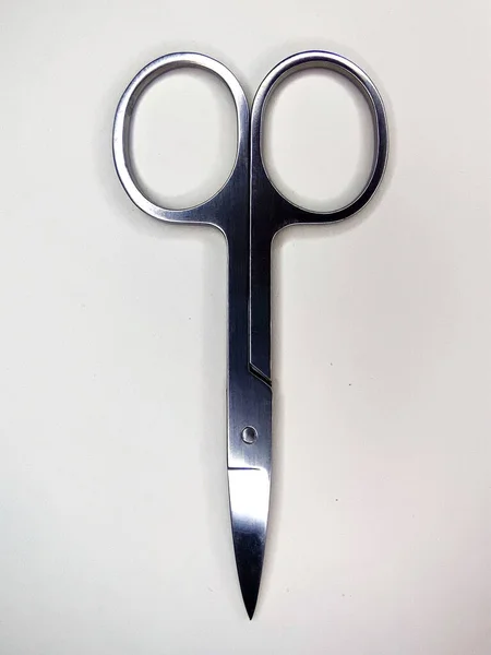 Manicure Scissors Close Isolate White Background — Stock Photo, Image