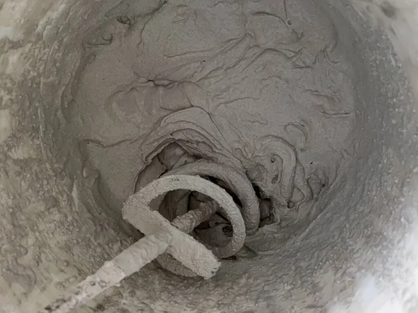 Hand Mixer Cement Mortar Bucket Close — Stock Photo, Image