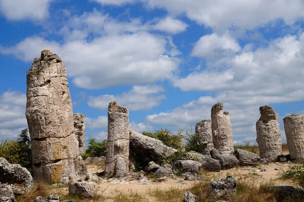 Broken stones. Pobiti kamni. Stone columns of natural origin in Bulgaria, the bottom of the ancient sea, an open-air museum