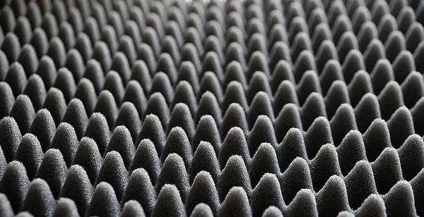 Ses geçirmez köpüğün arka plan perspektifinde gri dokusu.