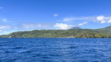 Lembeh Boğazı, Kuzey Sulawesi, Endonezya 'ya seyahat ve tüple dalış.