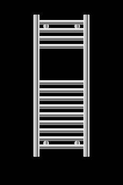Havlu kurutma makinesi ısıtıcısı. Resim. Siyah üzerine izole edilmiş.