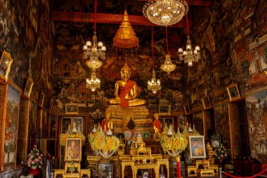 Bangkok, Tayland. 04.07.2025.Budist tapınağı. Dış görünüş ve detaylar