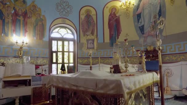 Shymkent Kazakhstan Janvier 2023 Autel Temple Honneur Icône Mère Dieu — Video