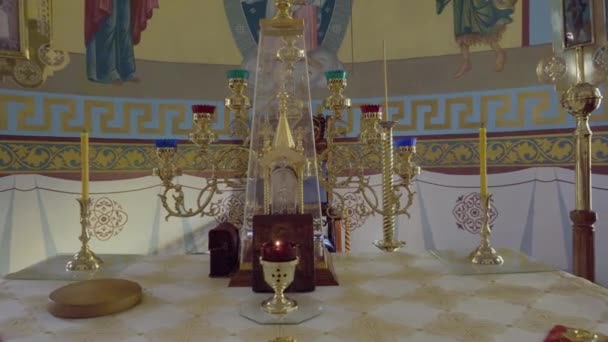 Shymkent Kazakhstan Januari 2023 Templets Altare För Att Hedra Ikonen — Stockvideo