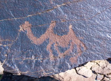 Kazakistan 'da kayalara oyulmuş antik petroglifler, açık hava arkeolojik anıtlar