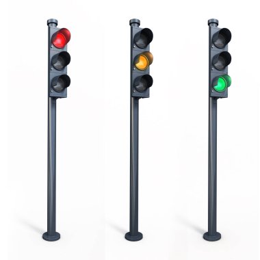 Üç trafik ışığı (kırpma yolu)