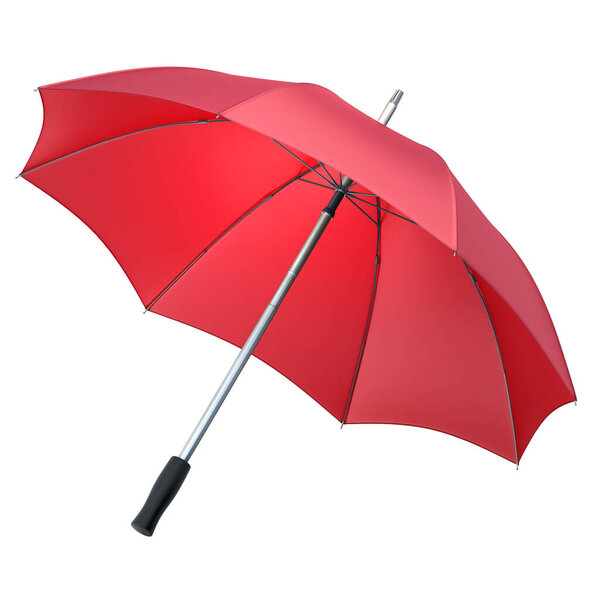 3d render red umbrella (clipping path)