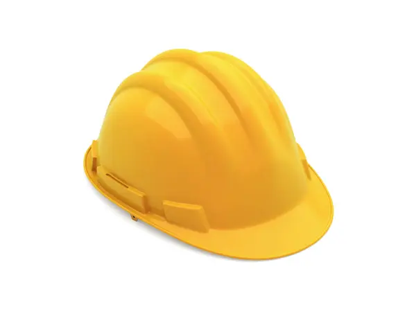Рендеринг Желтый Шлем Безопасности Клипинг Путь — стоковое фото
