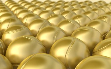 3d render Tennisball Gold (yakın plan))