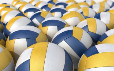 3d render voleybol dağıtıldı (yakın plan))