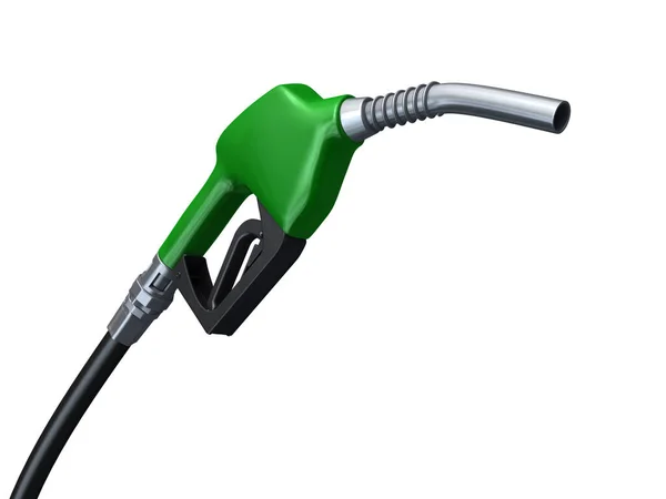 Render Green Fuel Pump Clipping Path — Stock Photo, Image