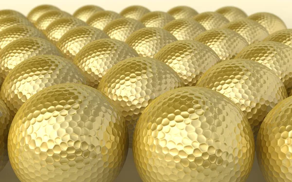 3d render Golfball Gold (Saha Derinliği)