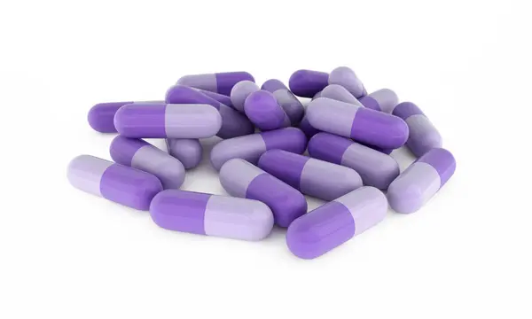 Render Pill Capsules Isolated White Clipping Path — Stock Photo, Image
